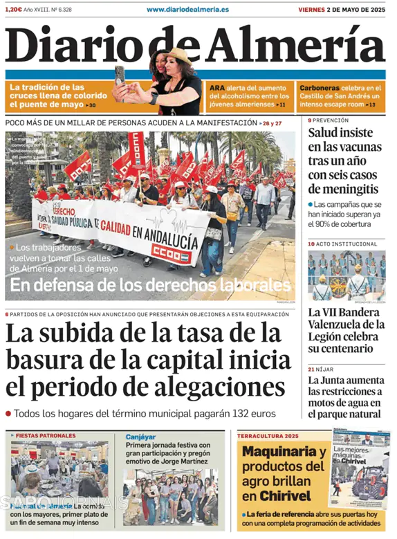 Capa jornal Diario de Almería 2025-05-02