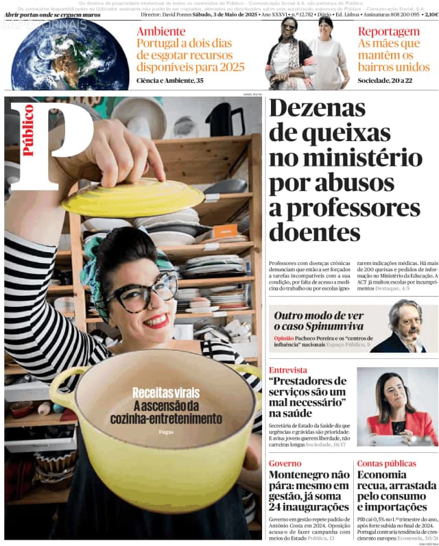 Capa jornal Público 2025-05-03
