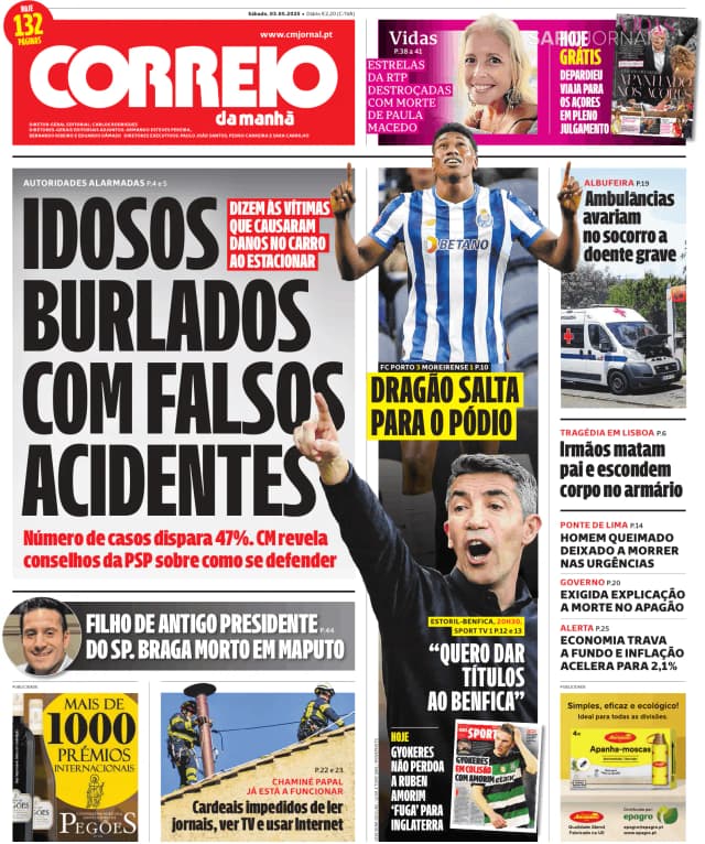 Capa jornal Correio da Manhã 2025-05-03