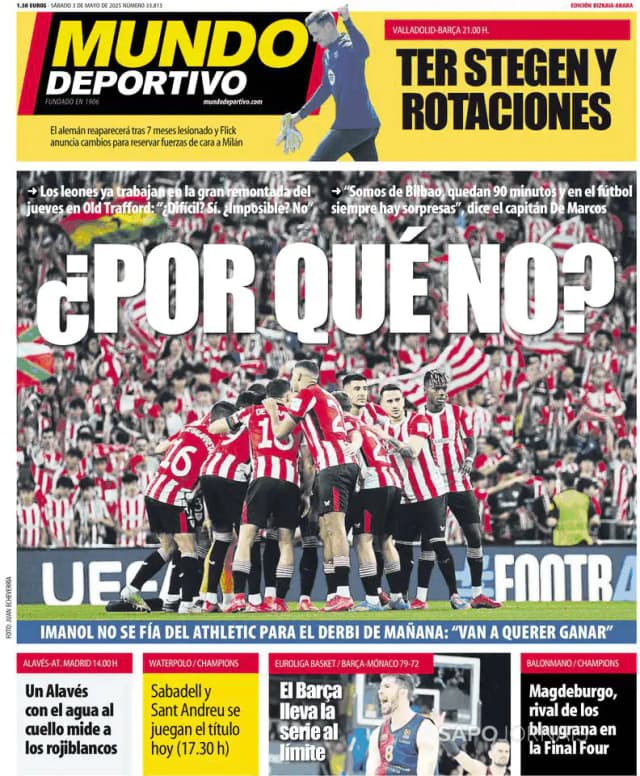 Capa jornal Mundo Deportivo (Bizkaia-Araba) 2025-05-03