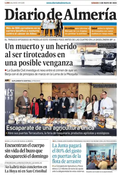 Capa jornal Diario de Almería 2025-05-03