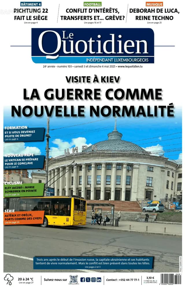 Capa jornal Le Quotidien 2025-05-03