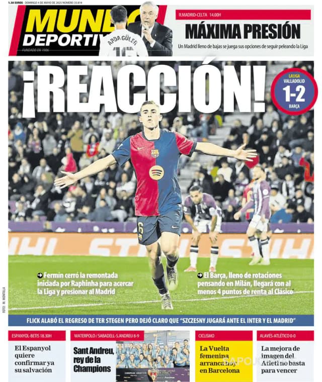 Capa jornal Mundo Deportivo 2025-05-04