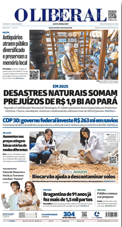Capa jornal O Liberal 2025-05-04
