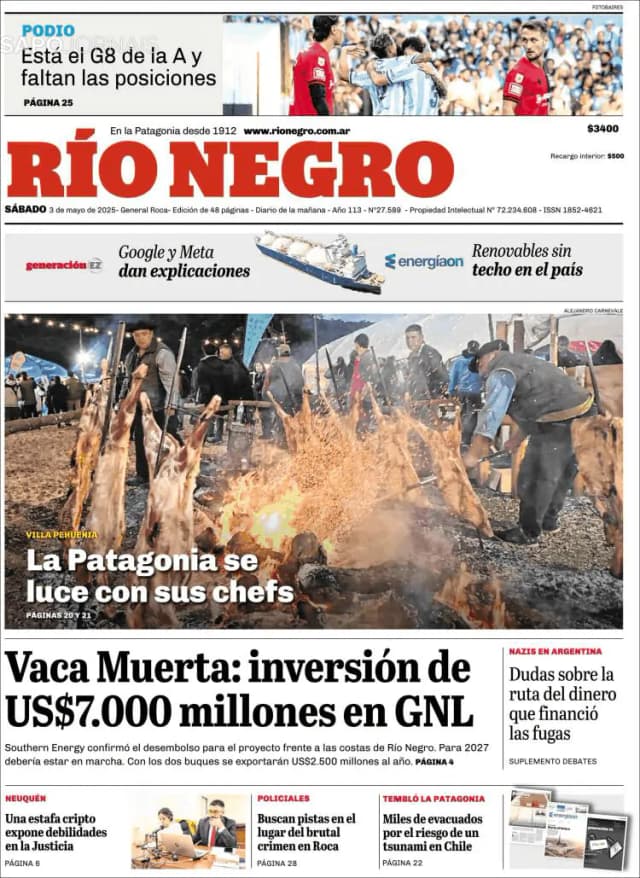 Capa jornal Rio Negro 2025-05-03