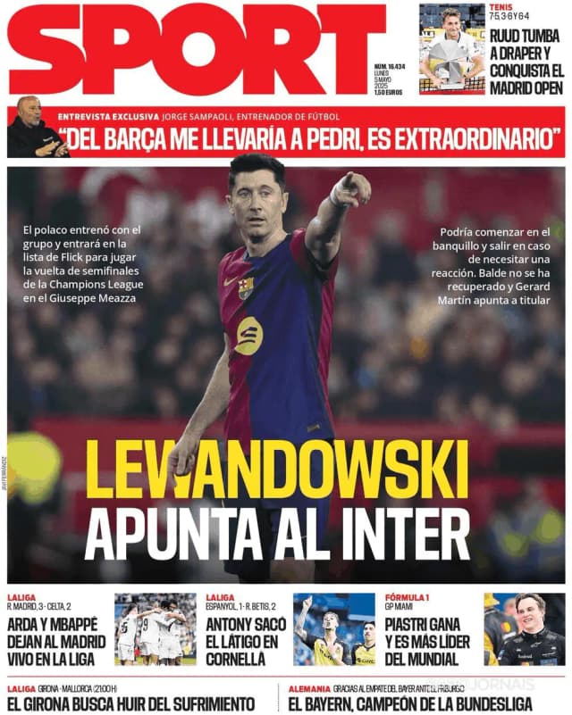 Capa jornal Sport 2025-05-05