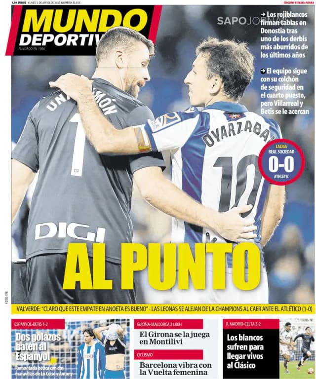 Capa jornal Mundo Deportivo (Bizkaia-Araba) 2025-05-05