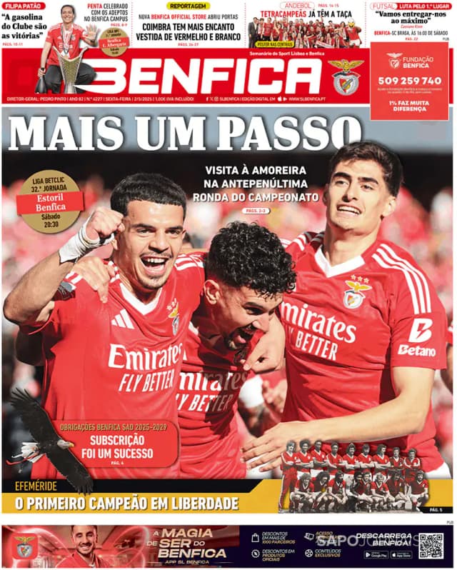 Capa jornal O Benfica 2025-05-02