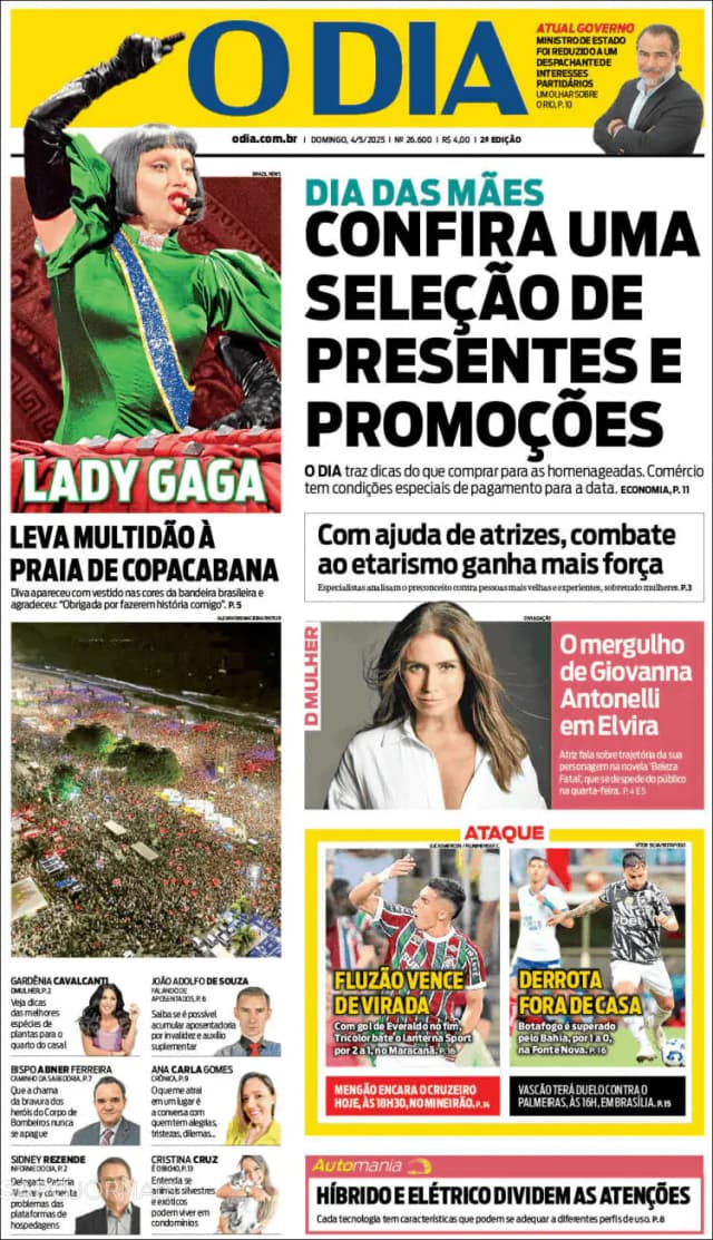 Capa jornal O Dia 2025-05-04