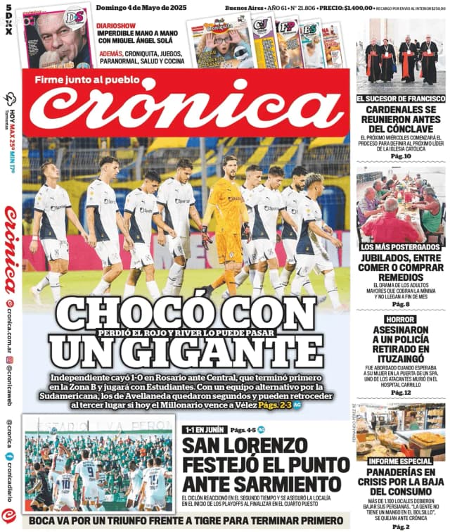 Capa jornal Crónica 2025-05-04