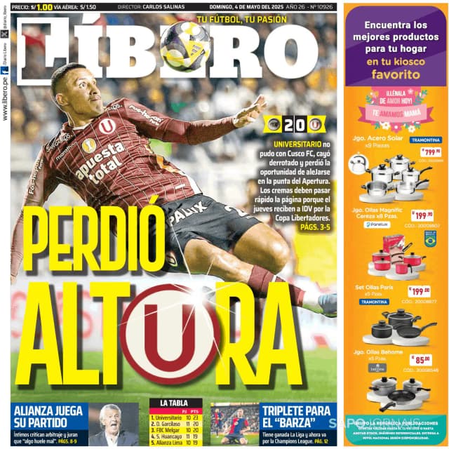 Capa jornal Líbero 2025-05-04