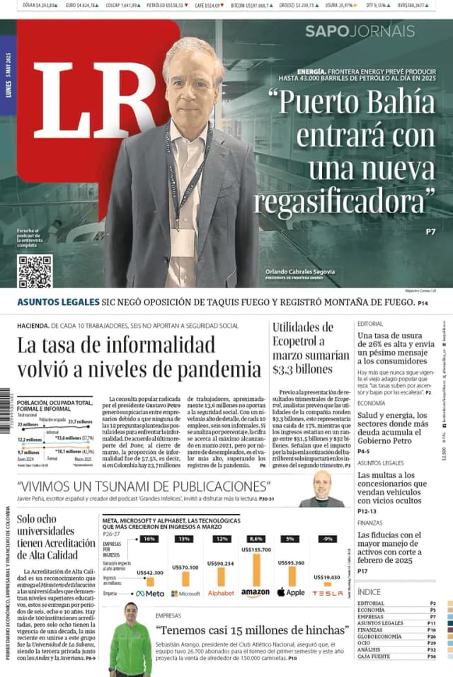 Capa jornal La Republica 2025-05-05