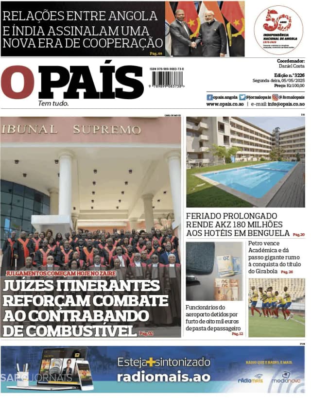 Capa jornal O País 2025-05-05