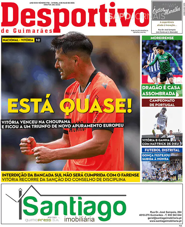 Capa jornal Desportivo de Guimarães 2025-05-06