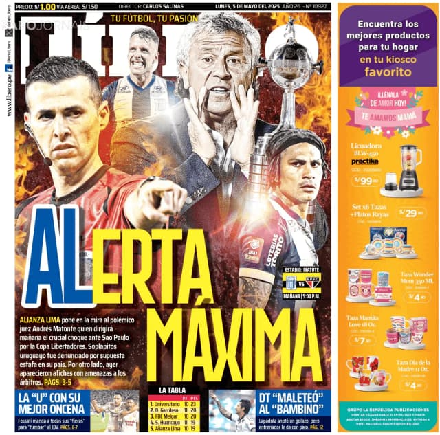 Capa jornal Líbero 2025-05-05