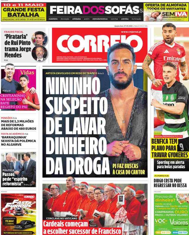 Capa jornal Correio da Manhã 2025-05-07