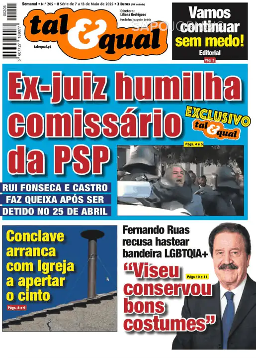 Capa jornal Tal & Qual 2025-05-07