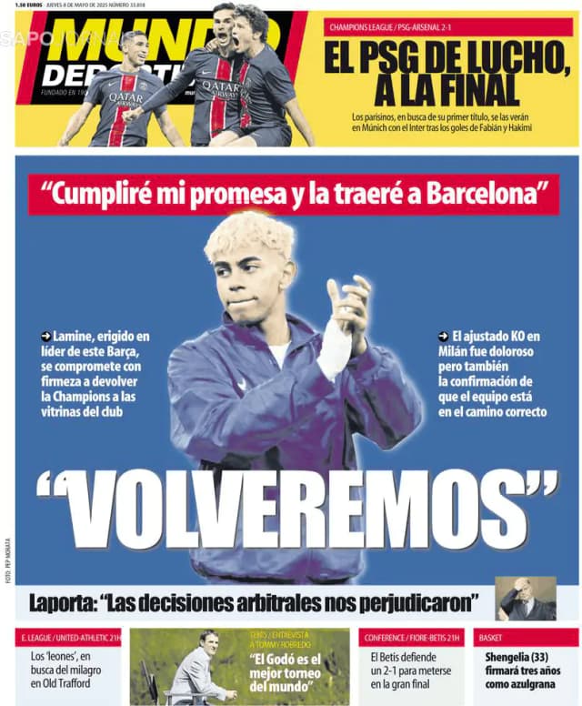 Capa jornal Mundo Deportivo 2025-05-08
