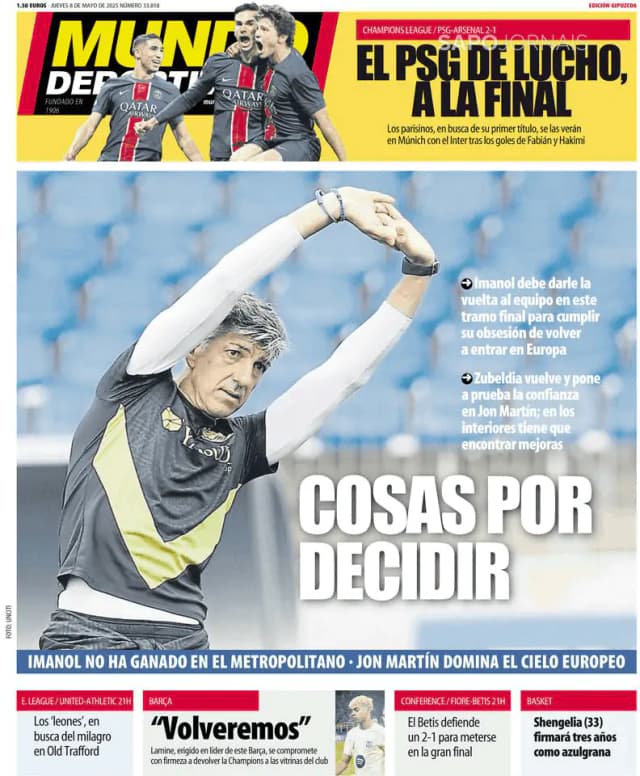 Capa jornal Mundo Deportivo (Gipuzkoa) 2025-05-08
