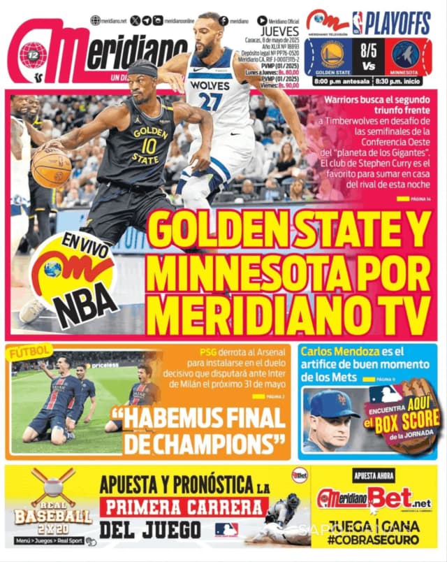 Capa jornal Meridiano 2025-05-08