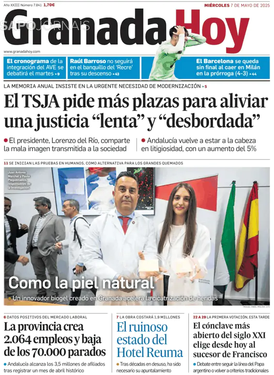 Capa jornal Granada Hoy 2025-05-07