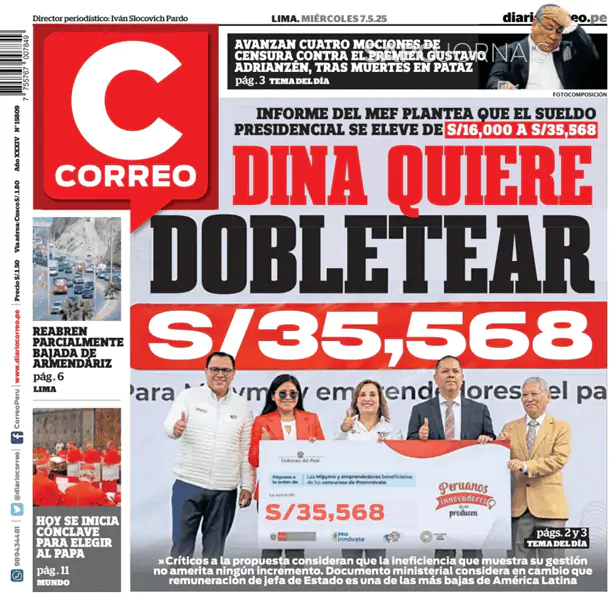 Capa jornal Diario Correo 2025-05-07