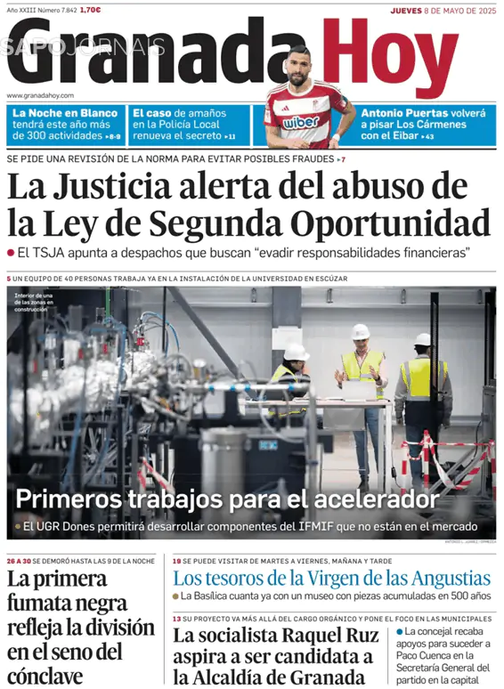 Capa jornal Granada Hoy 2025-05-08