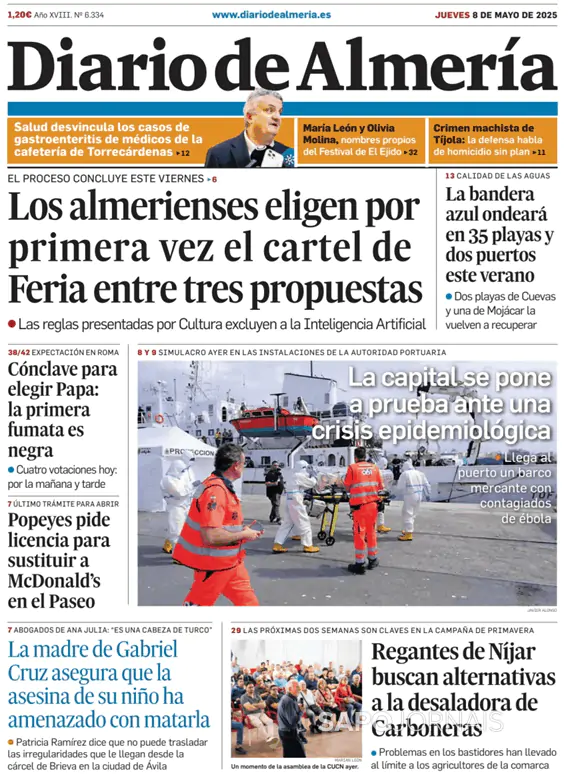 Capa jornal Diario de Almería 2025-05-08