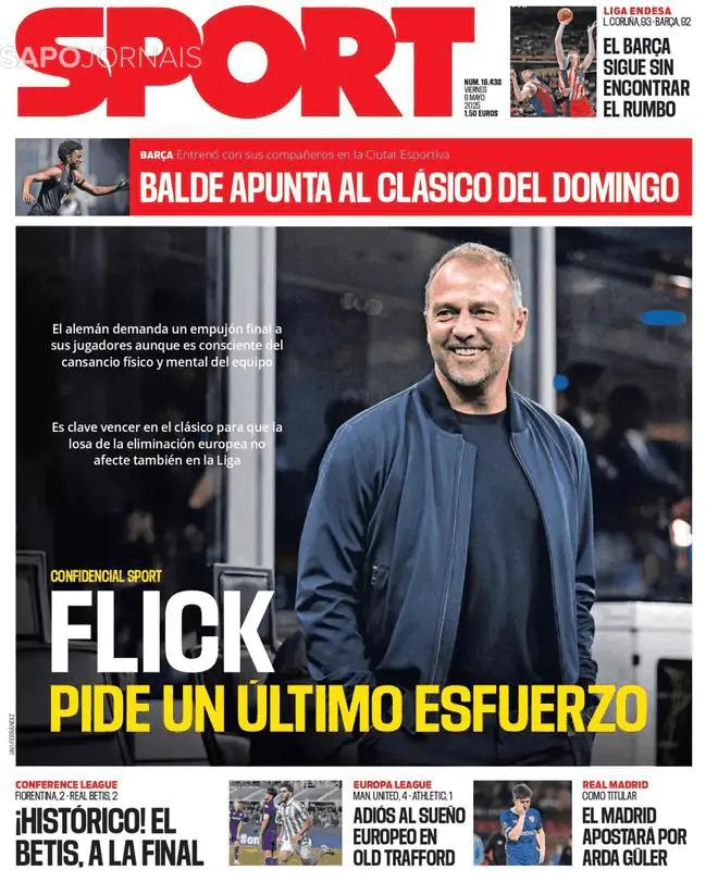 Capa jornal Sport 2025-05-09