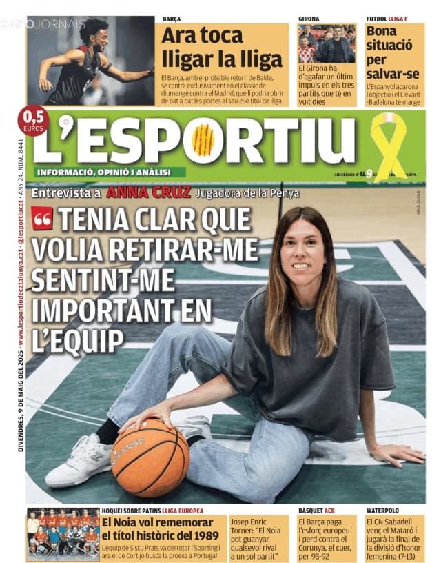Capa jornal L'esportiu 2025-05-09