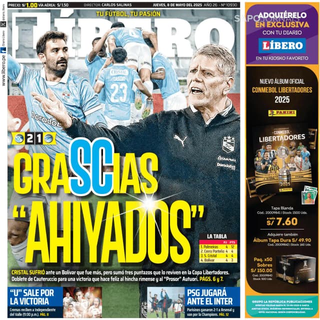 Capa jornal Líbero 2025-05-08
