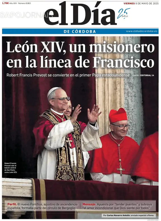 Capa jornal El Día de Córdoba 2025-05-09