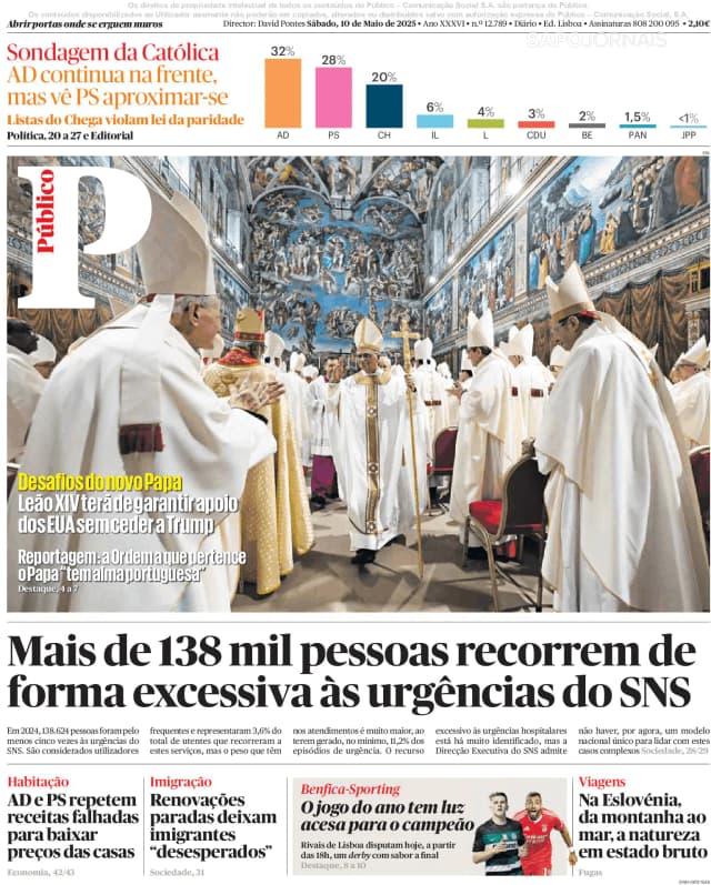 Capa jornal Público 2025-05-10