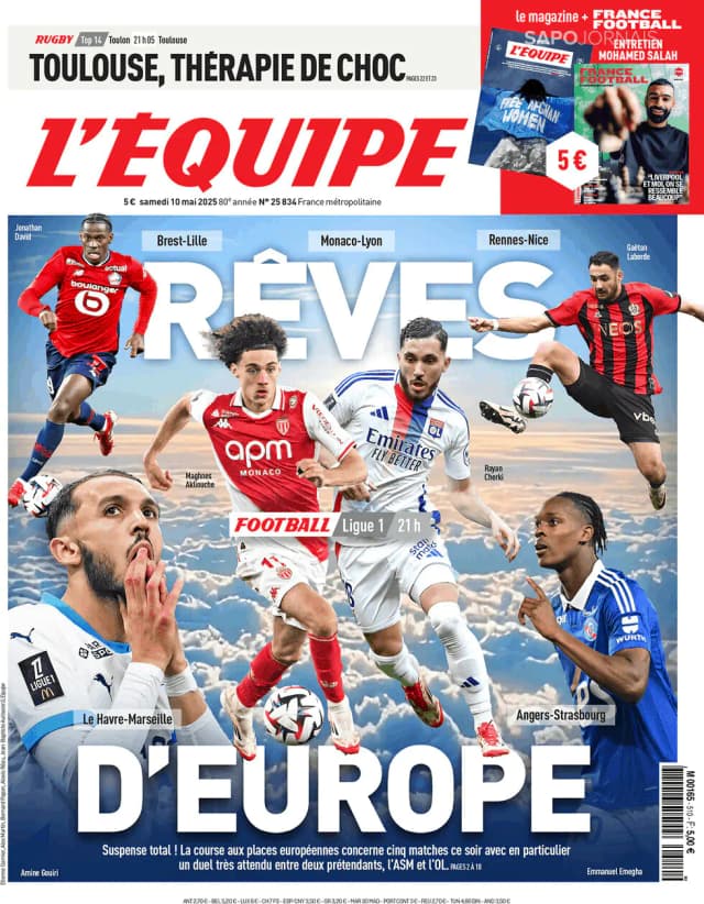 Capa jornal L'Équipe 2025-05-10