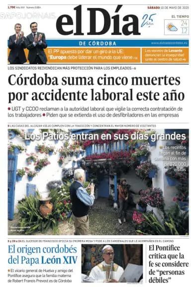 Capa jornal El Día de Córdoba 2025-05-10