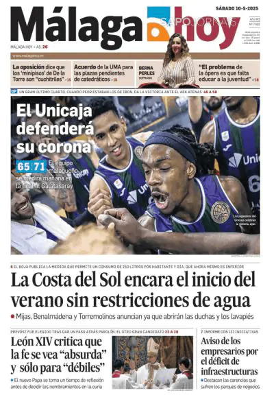 Capa jornal Málaga Hoy 2025-05-10