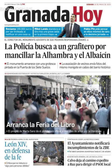 Capa jornal Granada Hoy 2025-05-10