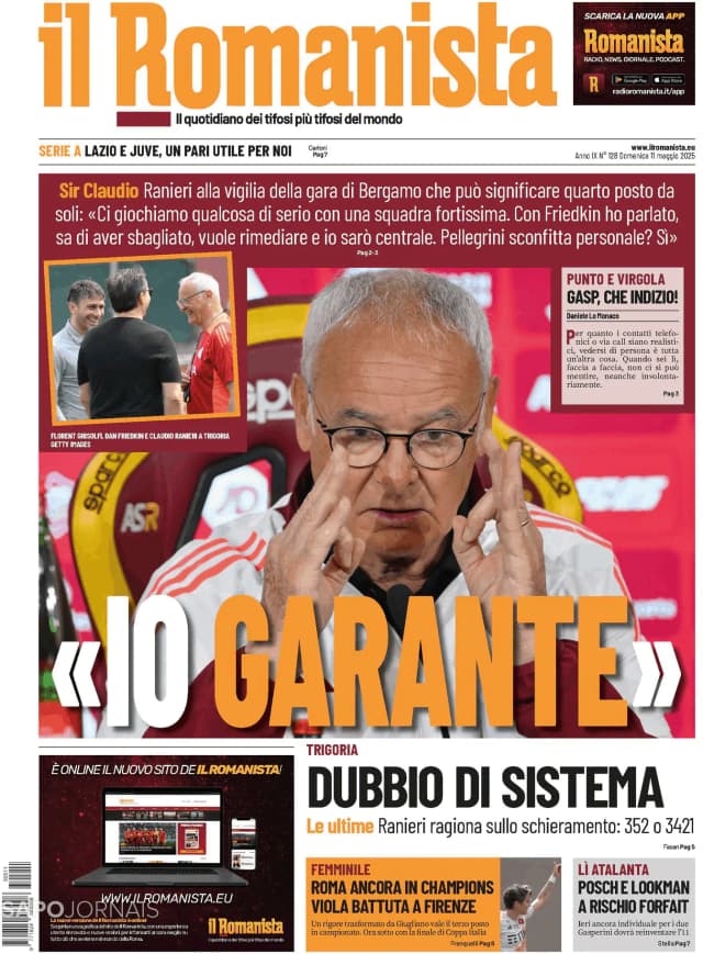 Capa jornal Il Romanista 2025-05-11