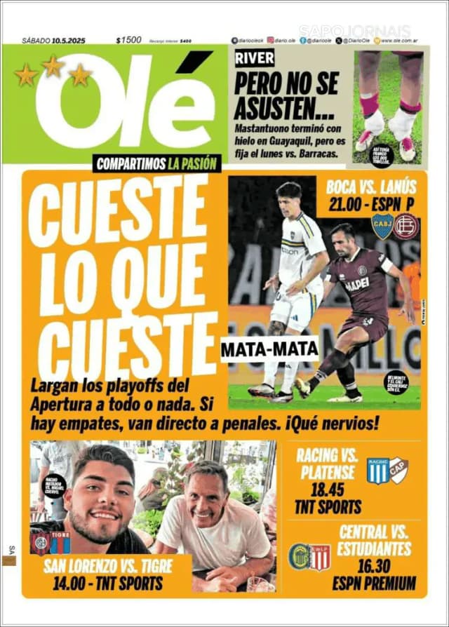 Capa jornal Olé 2025-05-10