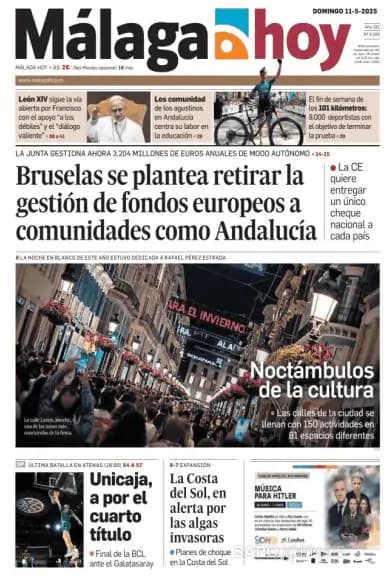 Capa jornal Málaga Hoy 2025-05-11