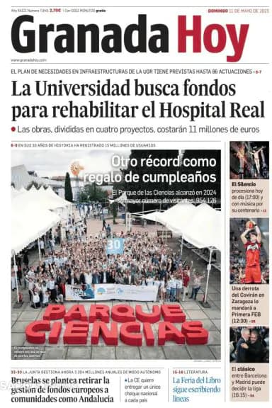 Capa jornal Granada Hoy 2025-05-11
