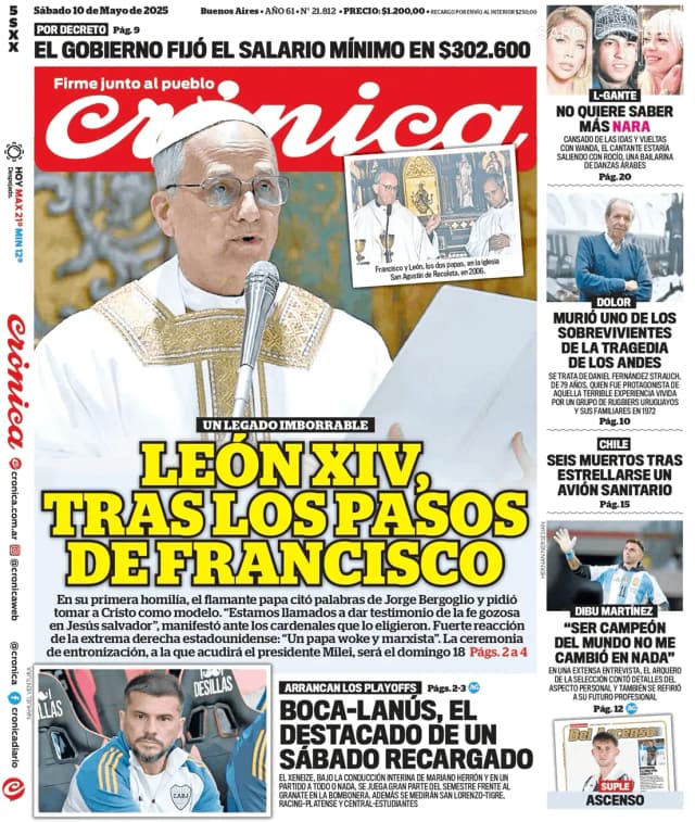 Capa jornal Crónica 2025-05-10