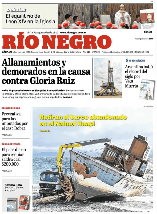 Capa jornal Rio Negro 2025-05-10