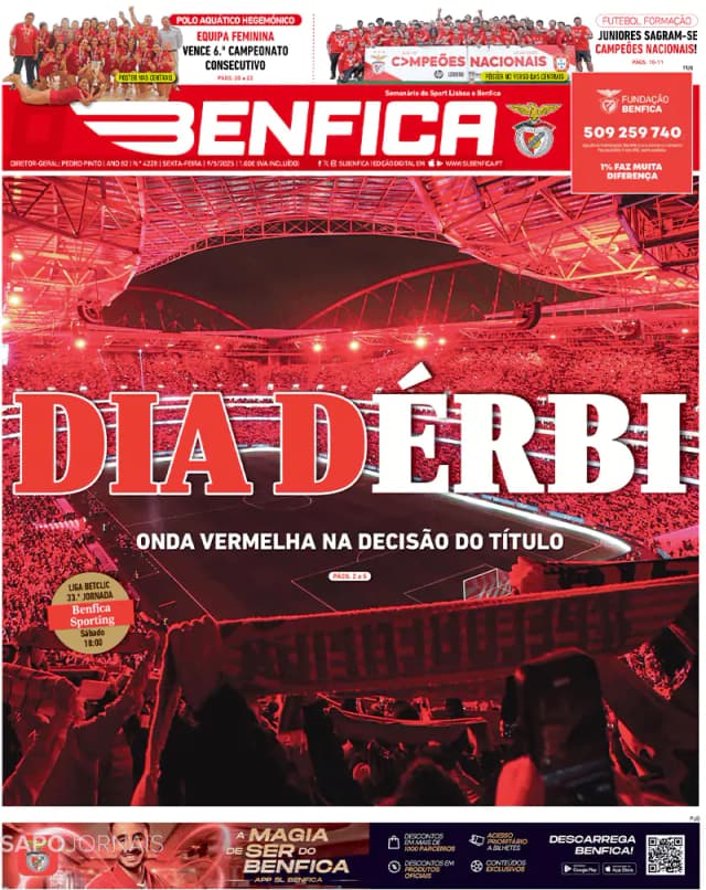 Capa jornal O Benfica 2025-05-09