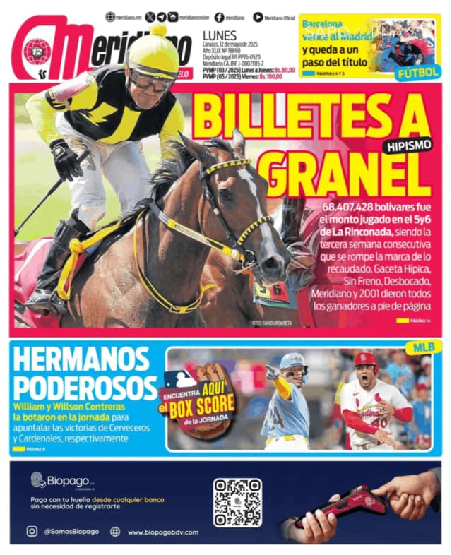 Capa jornal Meridiano 2025-05-12