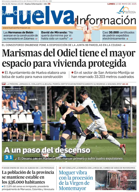 Capa jornal El Día de Córdoba 2025-05-12