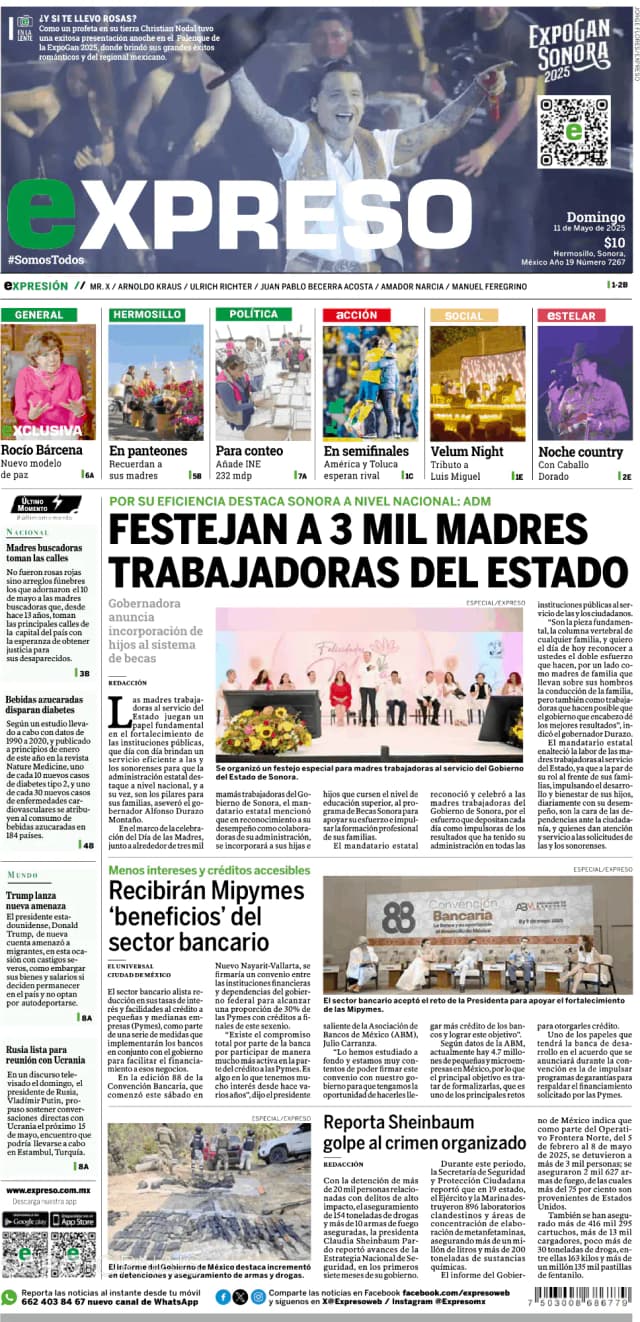 Capa jornal Expreso 2025-05-11
