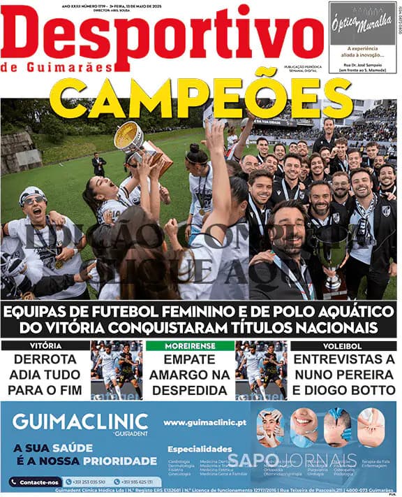 Capa jornal Desportivo de Guimarães 2025-05-13