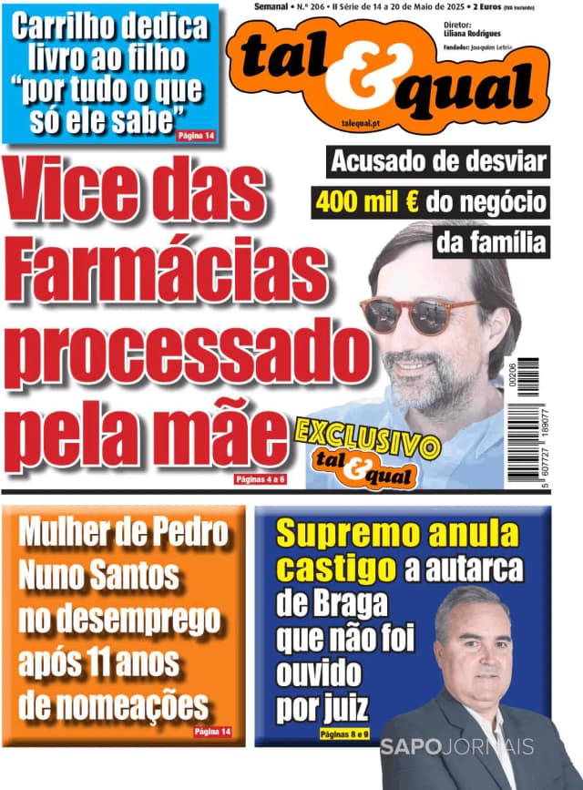 Capa jornal Tal & Qual 2025-05-14