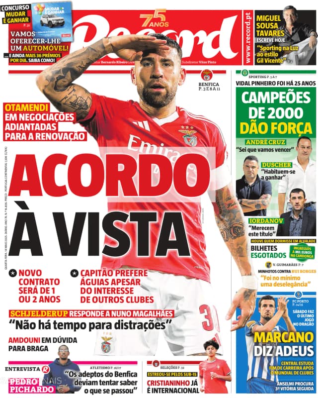 Capa jornal Record 2025-05-14